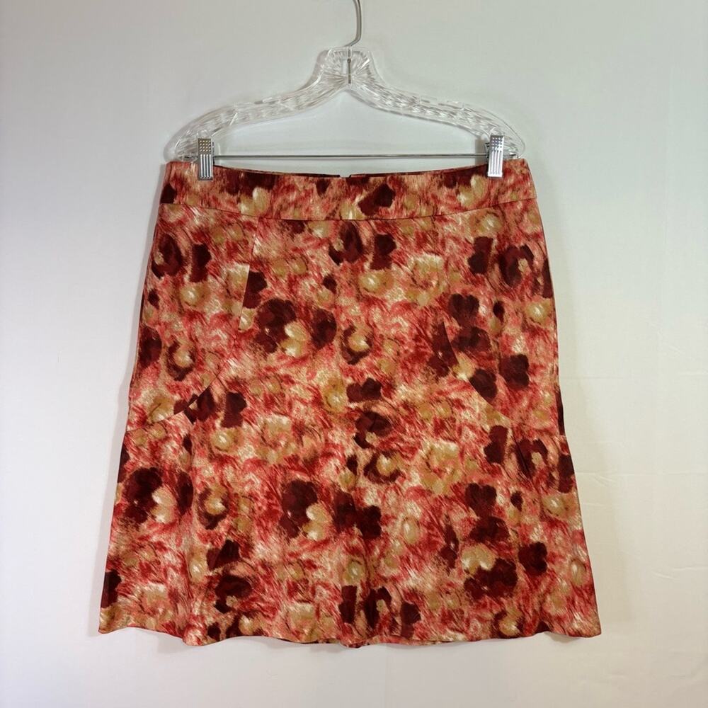 NWT Ann Taylor A-Line Pink & Red Mini Skirt Size 14 U0403